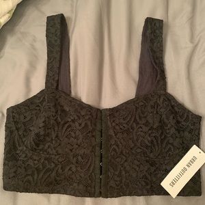 Urban outfitters black lace crop top
